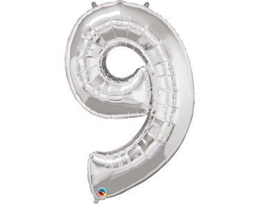 JUMBO NUMBER NINE SILVER QUALATEX FOIL