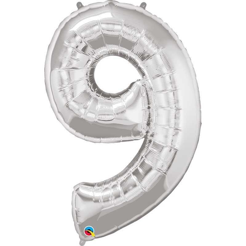 JUMBO NUMBER NINE SILVER QUALATEX FOIL