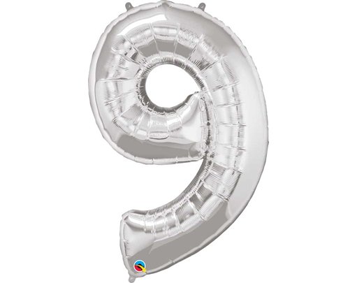 JUMBO NUMBER NINE SILVER QUALATEX FOIL