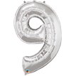 JUMBO NUMBER NINE SILVER QUALATEX FOIL
