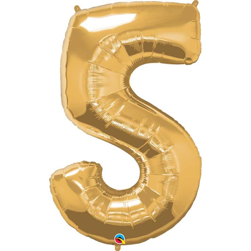 JUMBO NUMBER FIVE METALLIC GOLD QUALATEX FOIL