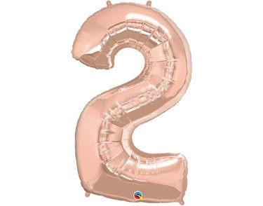 JUMBO NUMBER TWO ROSE GOLD QUALATEX FOIL