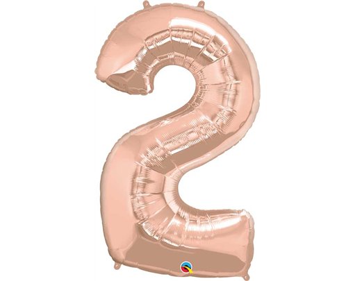 JUMBO NUMBER TWO ROSE GOLD QUALATEX FOIL