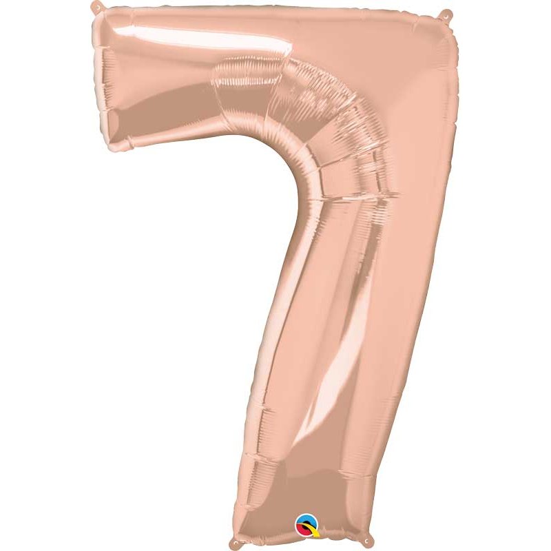 JUMBO NUMBER SEVEN ROSE GOLD QUALATEX FOIL