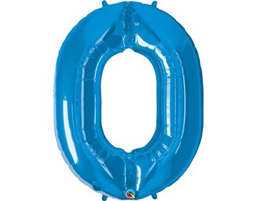 JUMBO NUMBER ZERO SAPPHIRE BLUE QUALATEX FOIL