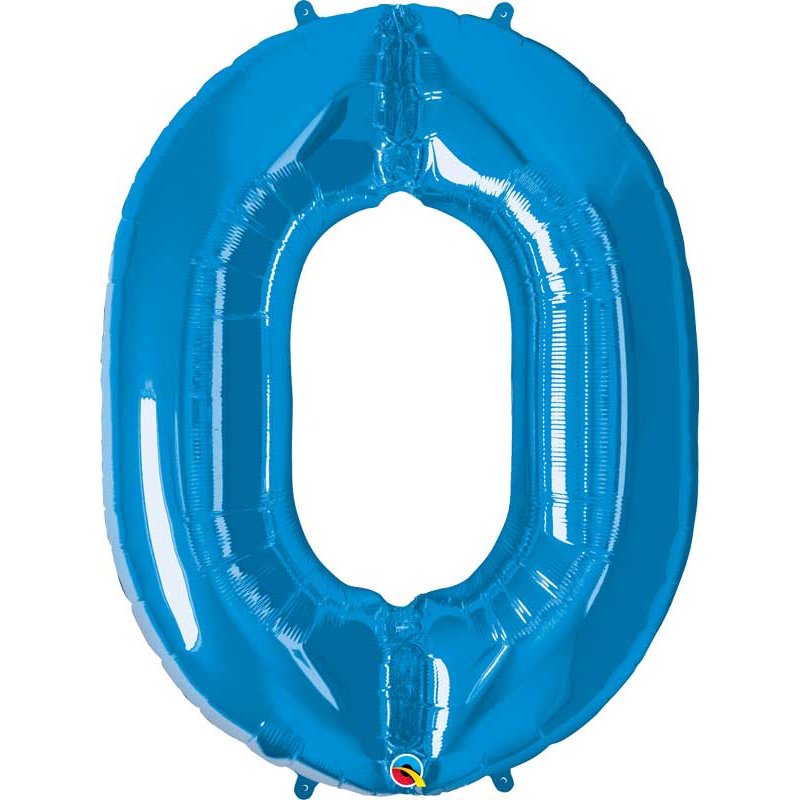 JUMBO NUMBER ZERO SAPPHIRE BLUE QUALATEX FOIL
