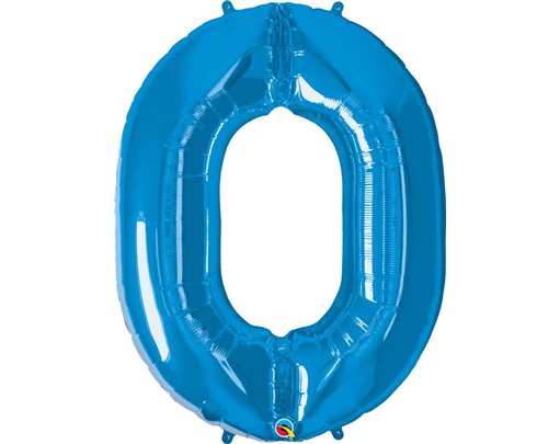 JUMBO NUMBER ZERO SAPPHIRE BLUE QUALATEX FOIL
