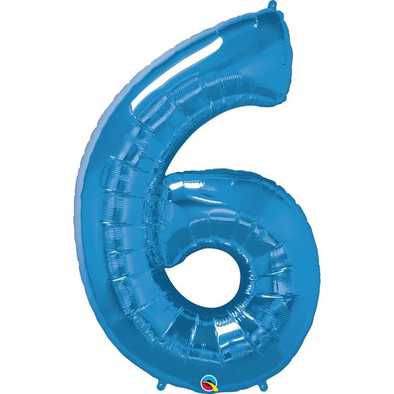 JUMBO NUMBER SIX SAPPHIRE BLUE QUALATEX FOIL