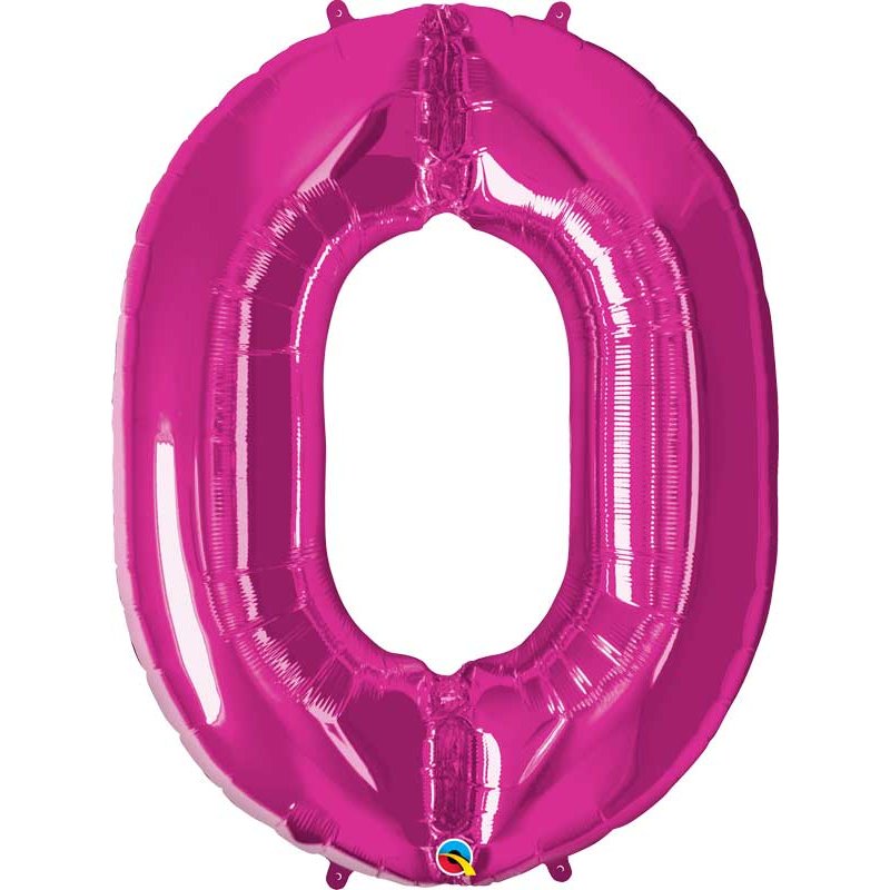 JUMBO NUMBER ZERO MAGENTA QUALATEX FOIL