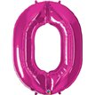 JUMBO NUMBER ZERO MAGENTA QUALATEX FOIL