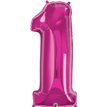 JUMBO NUMBER ONE MAGENTA QUALATEX FOIL