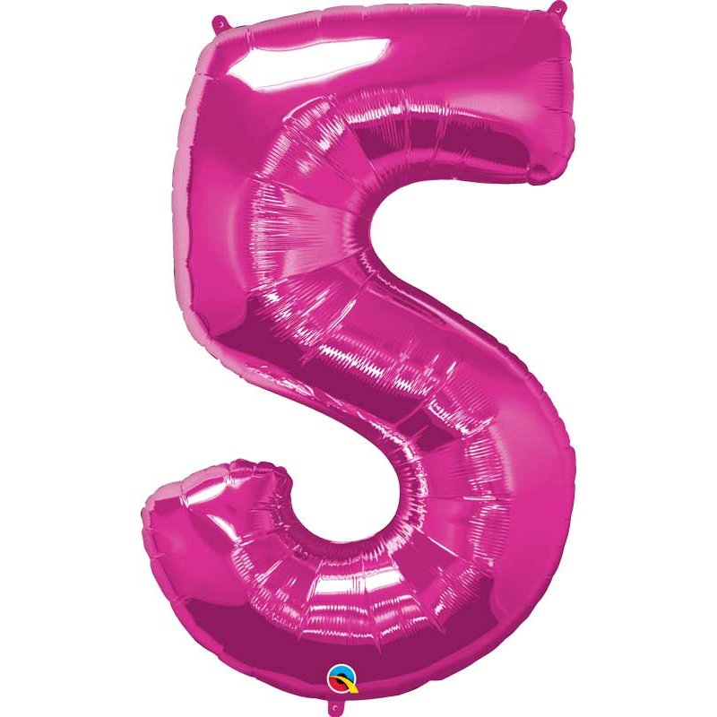 JUMBO NUMBER FIVE MAGENTA QUALATEX FOIL