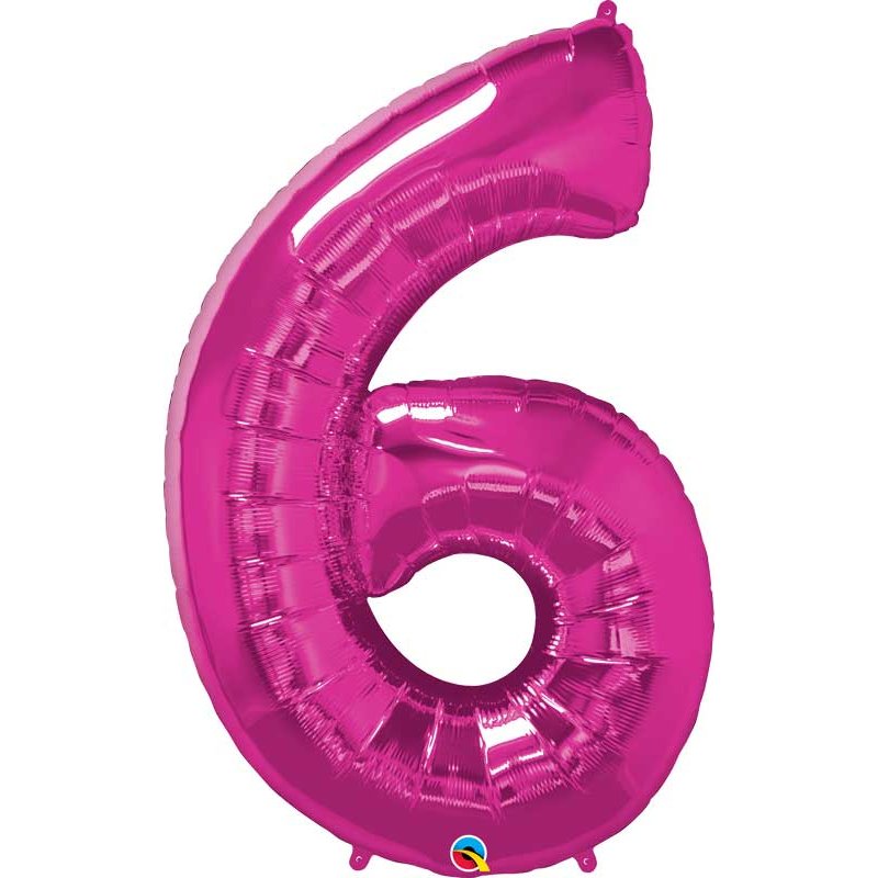 JUMBO NUMBER SIX MAGENTA QUALATEX FOIL