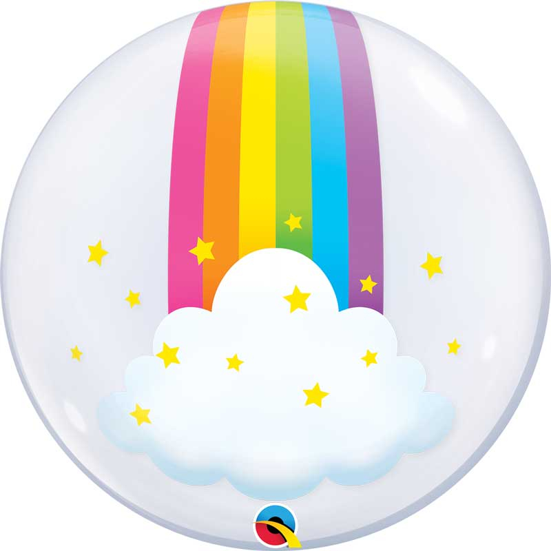 24in RAINBOW CLOUDS DECO BUBBLE
