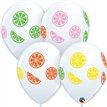 50PK 11in WHITE COLORFUL FRUIT SLICES QUALATEX