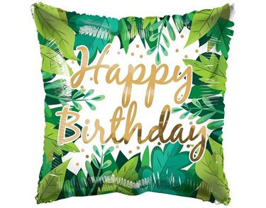 18in BIRTHDAY FOLIAGE ECO ONE FOIL BALLOON