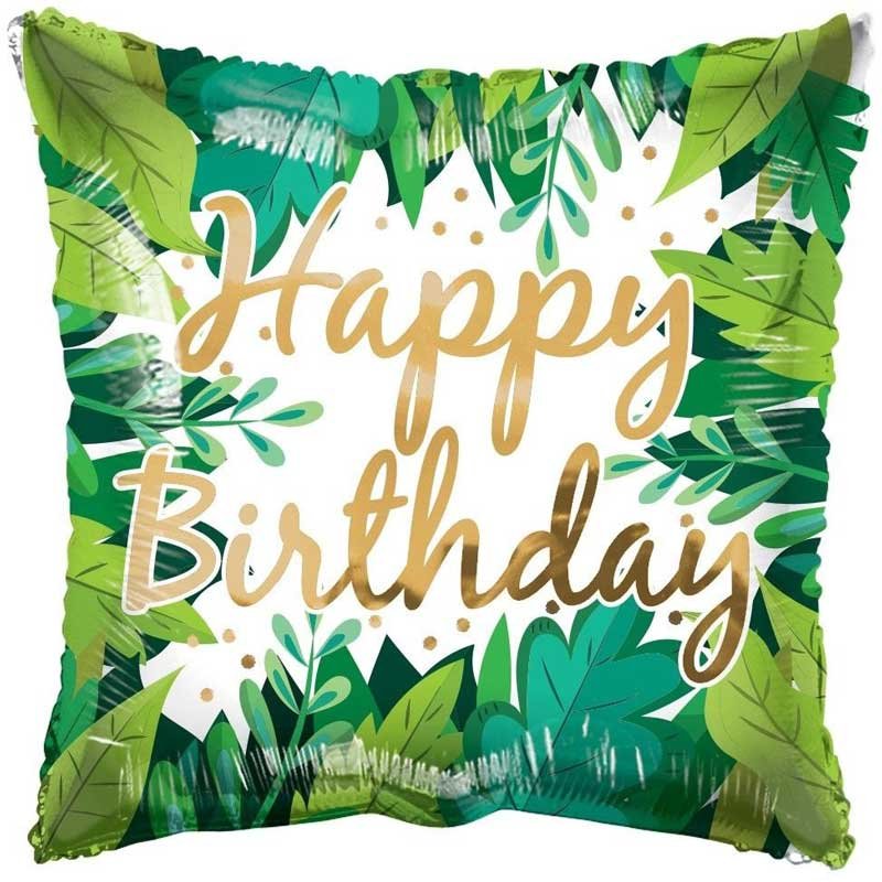18in BIRTHDAY FOLIAGE ECO ONE FOIL BALLOON