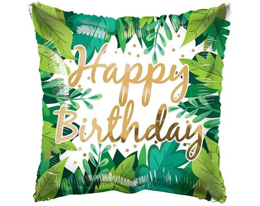 18in BIRTHDAY FOLIAGE ECO ONE FOIL BALLOON
