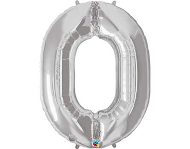 JUMBO NUMBER ZERO SILVER QUALATEX FOIL