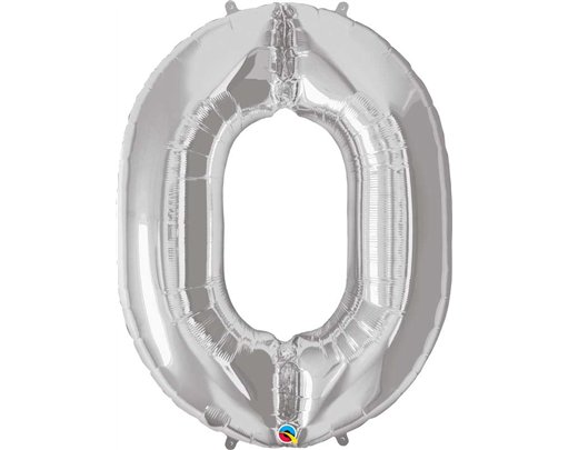 JUMBO NUMBER ZERO SILVER QUALATEX FOIL