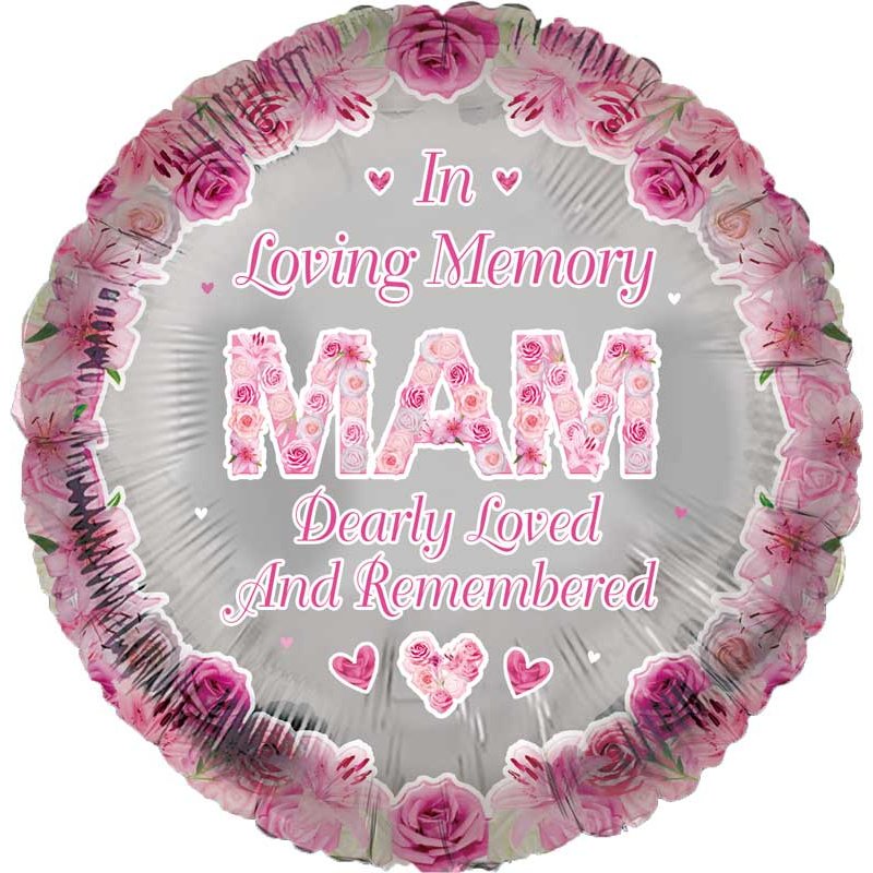 18in MAM HEART REMEMBRANCE FOIL BALLOON