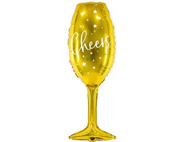 GOLD CHAMPAGNE GLASS SHAPED FOIL BALLOON