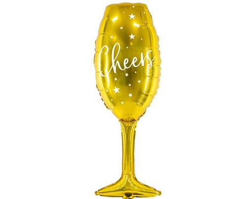 GOLD CHAMPAGNE GLASS SHAPED FOIL BALLOON