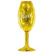 GOLD CHAMPAGNE GLASS SHAPED FOIL BALLOON