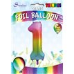34in TRENDIES RAINBOW NUMBER 1 FOIL BALLOON