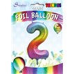 34in TRENDIES RAINBOW NUMBER 2 FOIL BALLOON