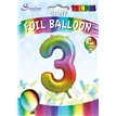 34in TRENDIES RAINBOW NUMBER 3 FOIL BALLOON
