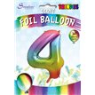 34in TRENDIES RAINBOW NUMBER 4 FOIL BALLOON