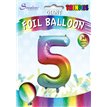 34in TRENDIES RAINBOW NUMBER 5 FOIL BALLOON