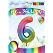 34in TRENDIES RAINBOW NUMBER 6 FOIL BALLOON