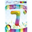 34in TRENDIES RAINBOW NUMBER 7 FOIL BALLOON