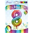 34in TRENDIES RAINBOW NUMBER 8 FOIL BALLOON