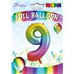 34in TRENDIES RAINBOW NUMBER 9 FOIL BALLOON