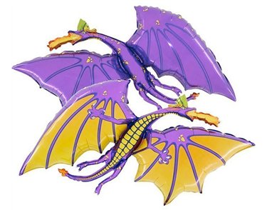 36in PURPLE DRAGON FOIL BALLOON