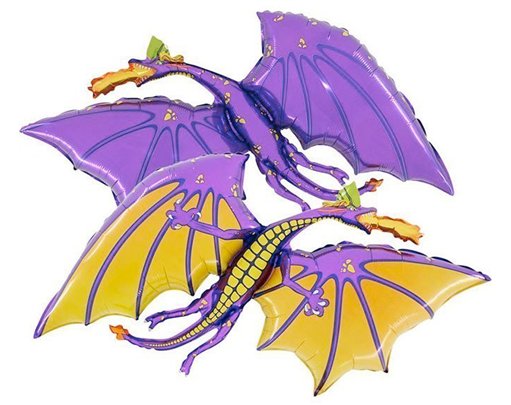 36in PURPLE DRAGON FOIL BALLOON