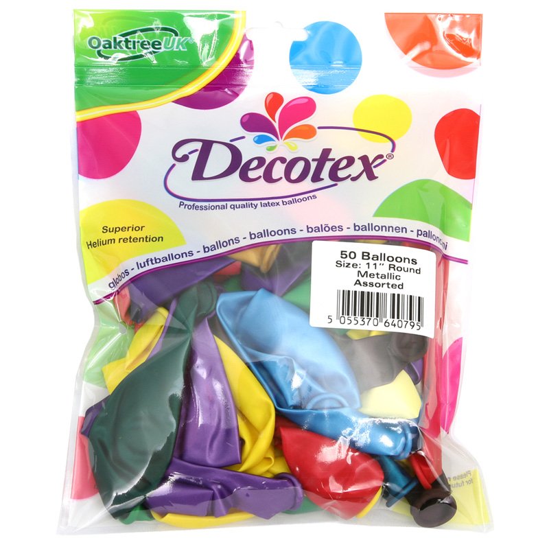 50PK 11in METALLIC ASSORTED DECOTEX