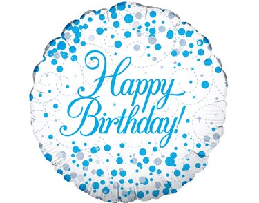 18in SPARKLING FIZZ BIRTHDAY BLUE FOIL