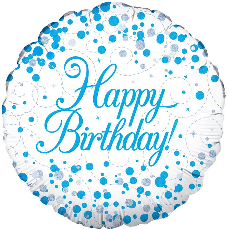 18in SPARKLING FIZZ BIRTHDAY BLUE FOIL