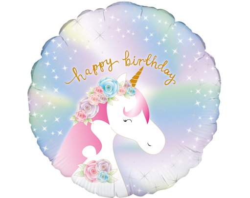 18in PASTEL UNICORN BIRTHDAY FOIL BALLOON