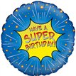 18in SUPER BIRTHDAY BLUE FOIL BALLOON