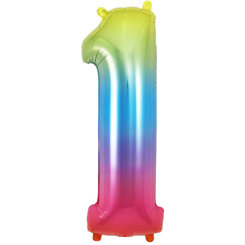 34in NUMBER 1 RAINBOW JUMBO FOIL