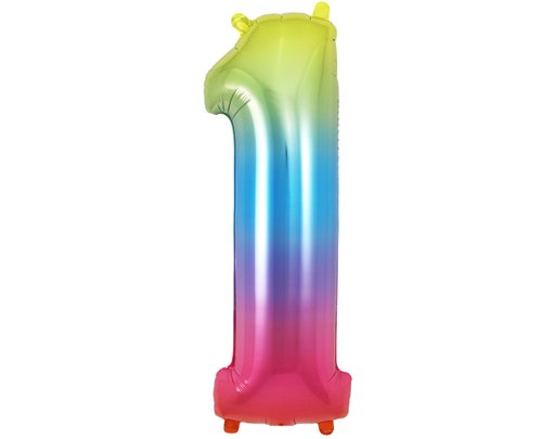 34in NUMBER 1 RAINBOW JUMBO FOIL