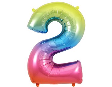 34in NUMBER 2 RAINBOW JUMBO FOIL