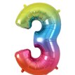 34in NUMBER 3 RAINBOW JUMBO FOIL