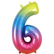 34in NUMBER 6 RAINBOW JUMBO FOIL