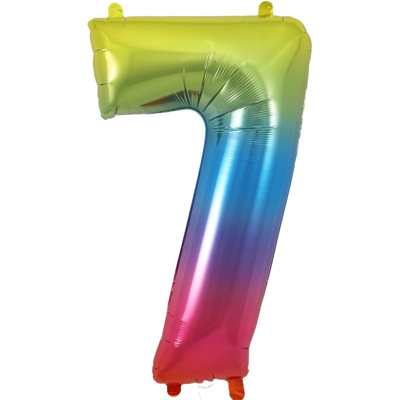 34in NUMBER 7 RAINBOW JUMBO FOIL